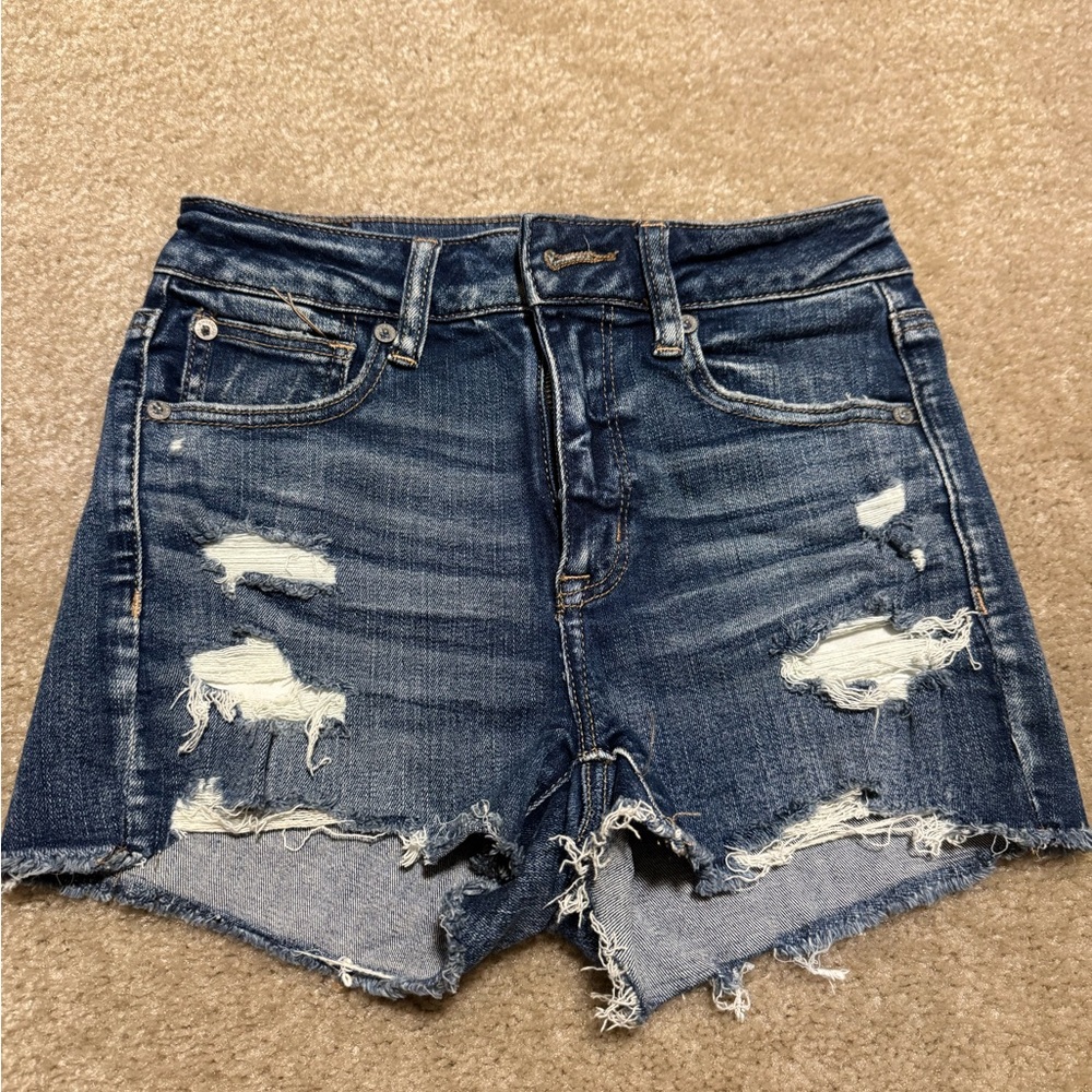 American Eagle Outfitters Ripped Blue Jean Shorts